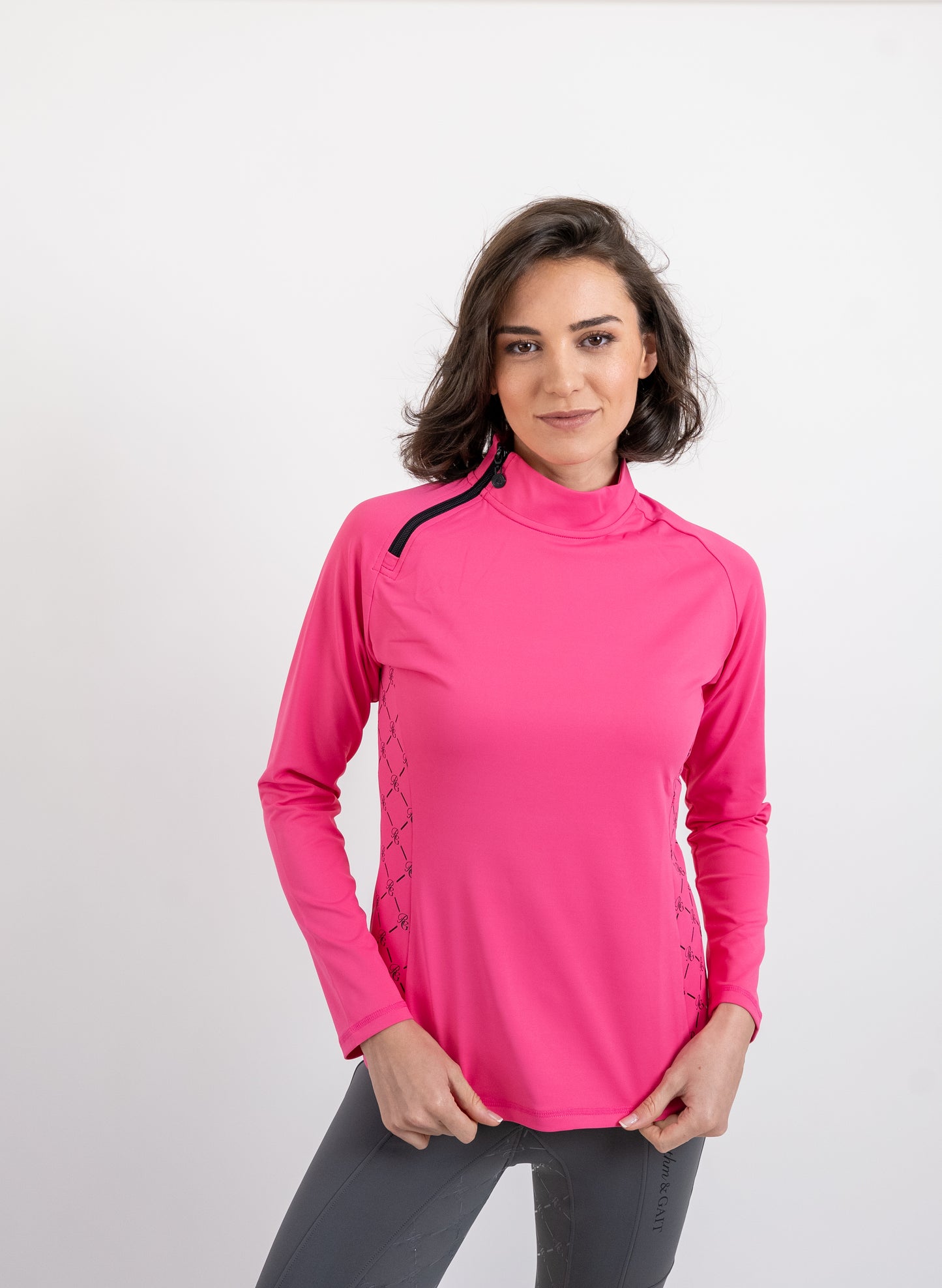 Long sleeve zippered side base layer