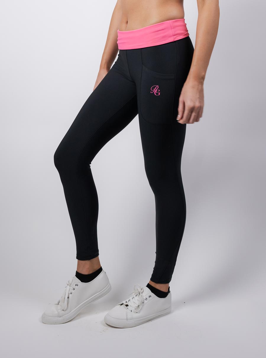 Performance riding tights Pink & Black