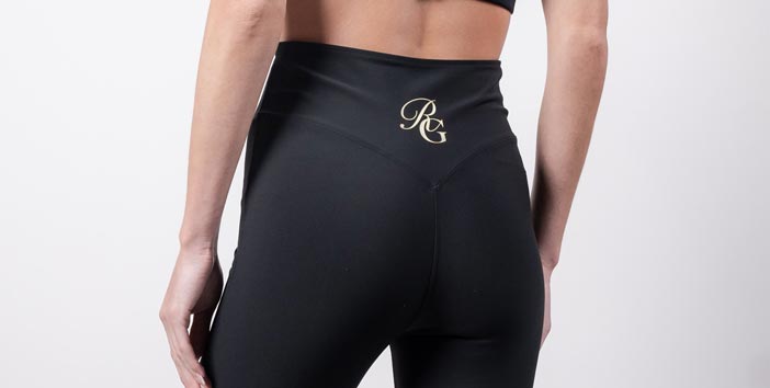 
                  
                    Performance riding tights in Black & Gold
                  
                