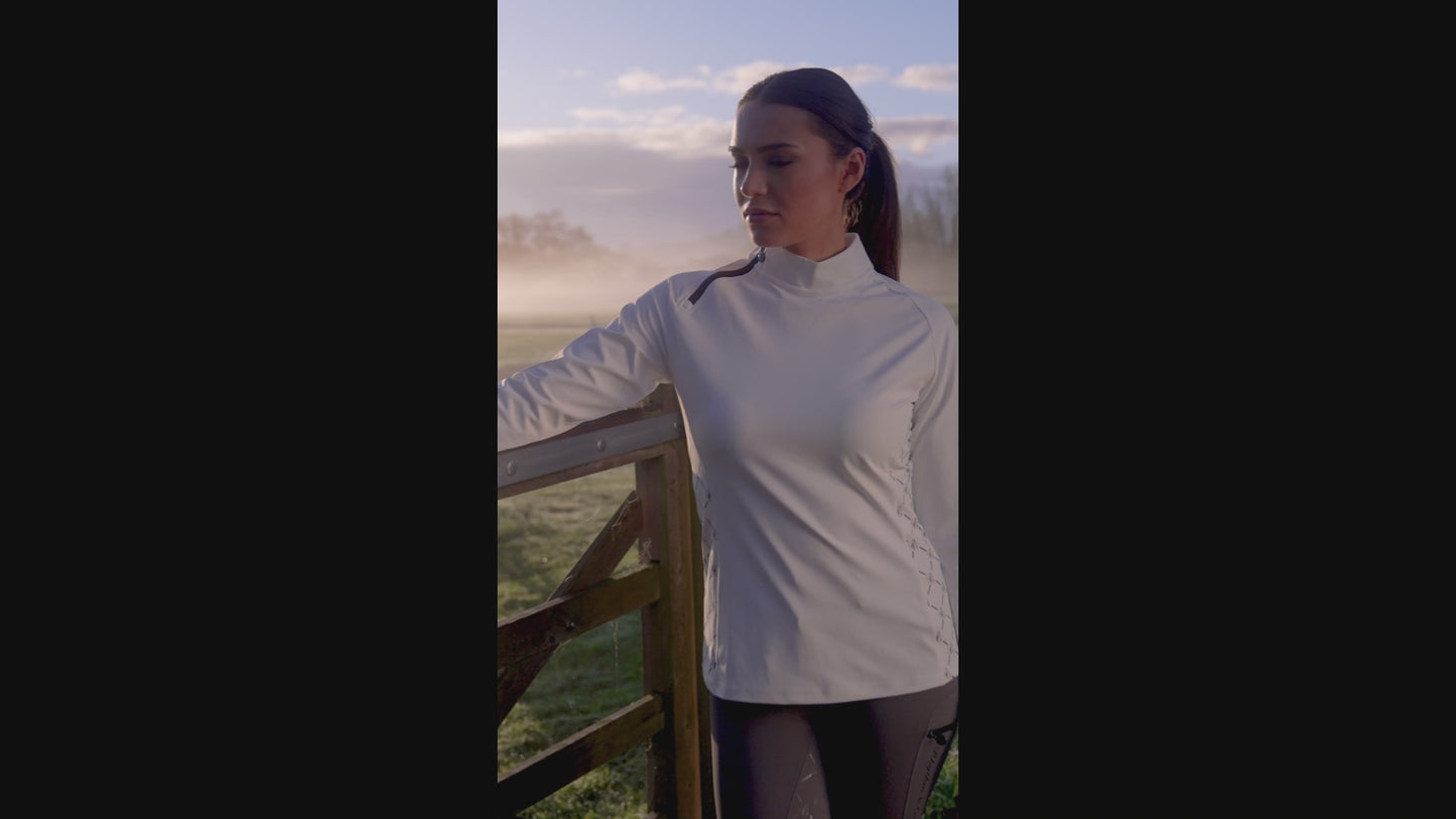 Long sleeve zippered side base layer
